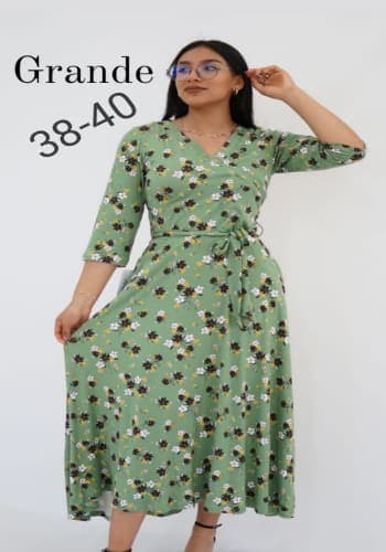 Vestido  largo color Verde talla Grande  estilo Línea A