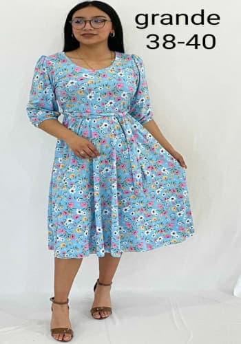 Vestido  largo color Azul cielo talla Grande  estilo Circular