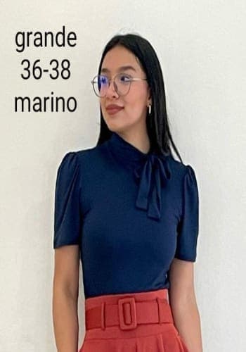 Blusa larga color Marino talla Grande  estilo Moño