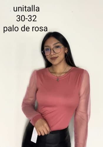 Blusa larga color Palo de rosa  talla Unitalla estilo Manga velo