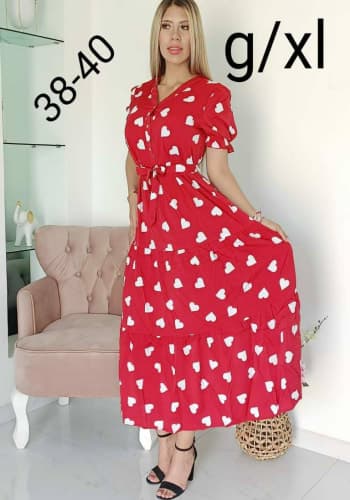 Vestido  largo color Rojo talla Extragrande  estilo Campesino