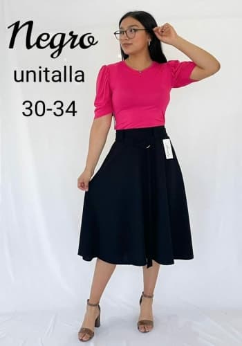 Falda larga color Negro talla Unitalla estilo Circular