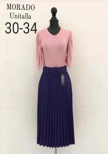 Falda larga color Morado talla Unitalla estilo Tableada