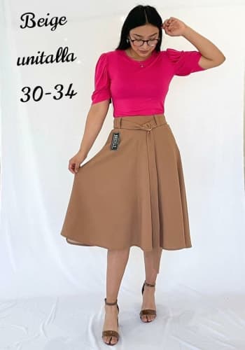 Falda larga color Beige  talla Unitalla estilo Circular