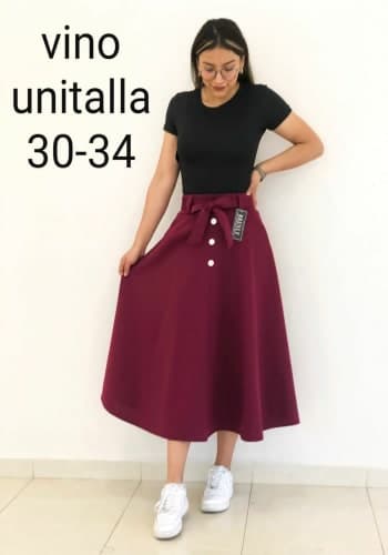 Falda larga color Vino talla Unitalla estilo Circular