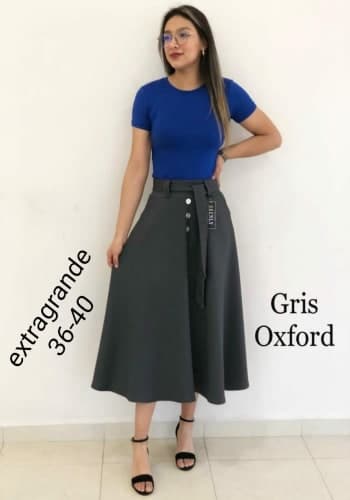 Falda larga color Gris talla Unitalla estilo Circular