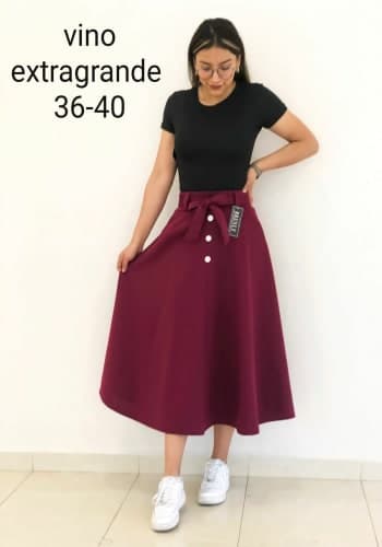 Falda larga color Vino talla Extragrande  estilo Circular