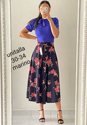 Falda larga color Marino talla Unitalla estilo Circular