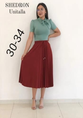 Falda larga color Shedron  talla Unitalla estilo Tableada