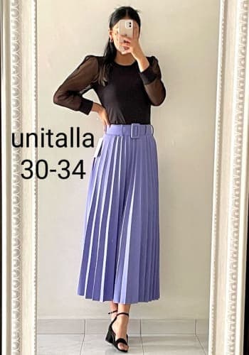 Falda larga color Lila talla Unitalla estilo Tableada