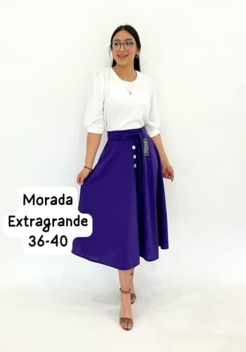 Falda larga color Morado talla Extragrande  estilo Circular