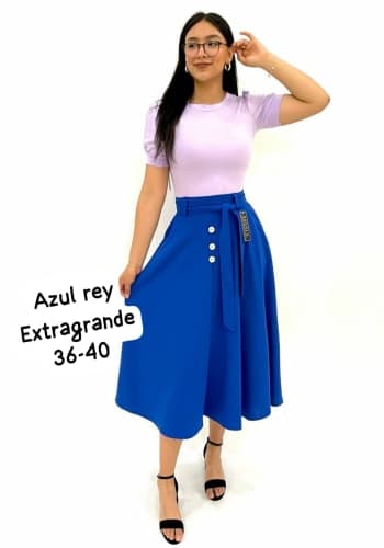Falda larga color Azul rey talla Extragrande  estilo Circular