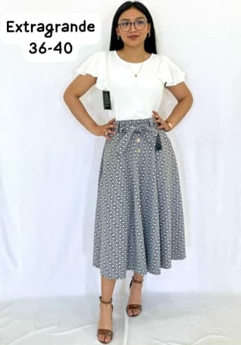 Falda larga color Gris talla Extragrande  estilo Circular