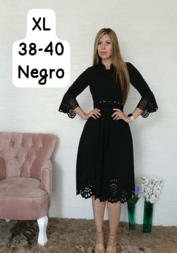 Vestido  largo color Negro talla Extragrande  estilo Circular