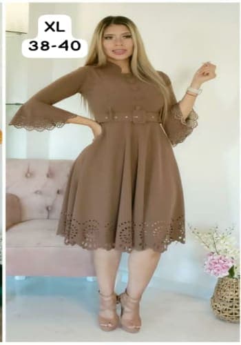 Vestido  largo color Kaki talla Extragrande  estilo Circular