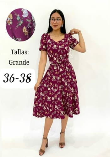 Vestido  largo color Vino talla Grande  estilo Circular