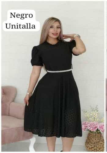 Vestido  largo color Negro talla Unitalla estilo Circular