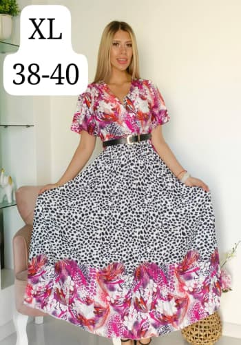 Vestido  largo color Fiusha  talla Extragrande  estilo Circular