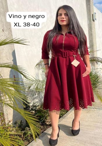 Vestido  largo color Vino talla Extragrande  estilo Circular