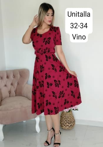 Vestido  largo color Vino talla Unitalla estilo Circular