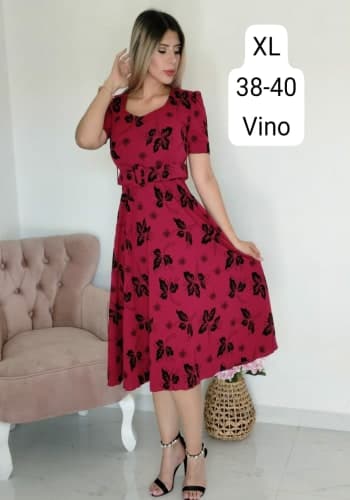 Vestido  largo color Vino talla Extragrande  estilo Circular