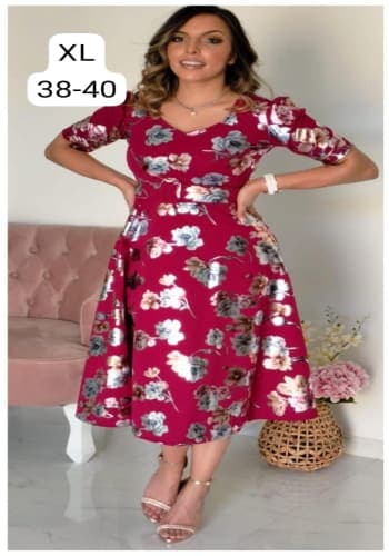 Vestido  largo color Vino talla Extragrande  estilo Línea A 