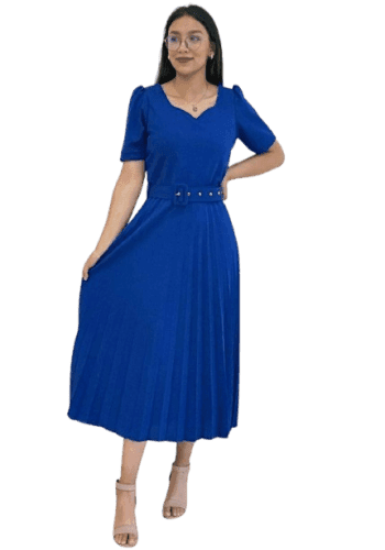 Vestido  largo color Azul rey talla Mediano estilo Tableado