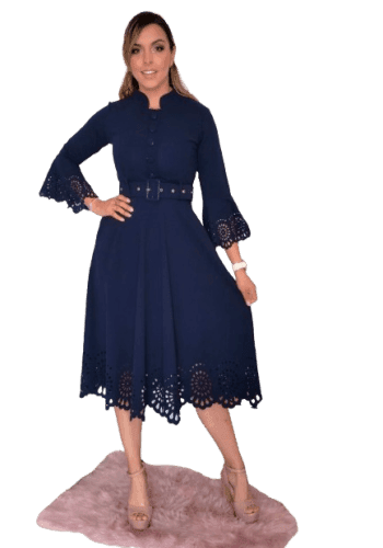 Vestido  largo color Marino talla Extragrande  estilo Circular