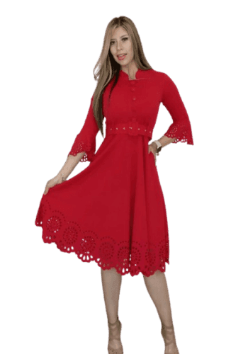 Vestido  largo color Rojo talla Extragrande  estilo Circular
