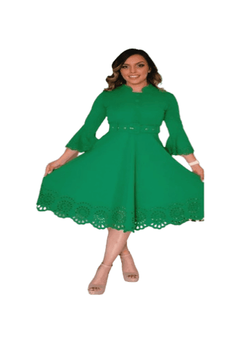 Vestido  largo color Verde keli talla Extragrande  estilo Circular