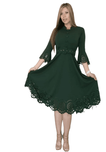 Vestido  largo color Verde botella  talla Unitalla estilo Circular