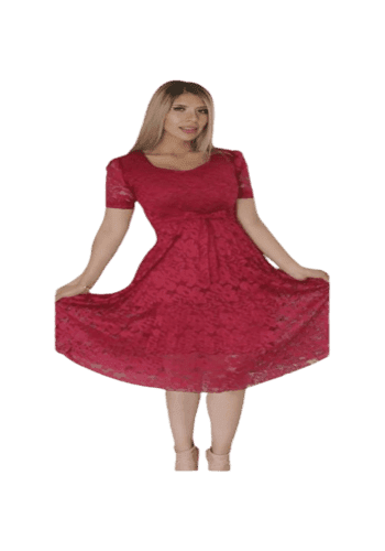 Vestido  largo color Vino talla Extragrande  estilo Medio circular 