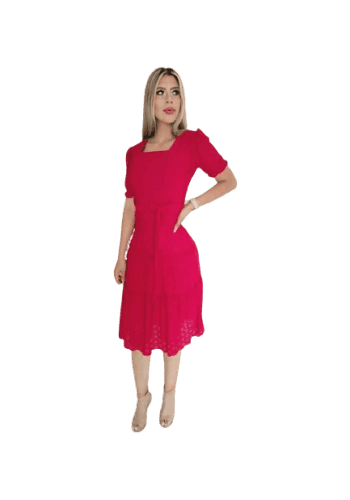 Vestido  largo color Rojo talla Grande  estilo Recto