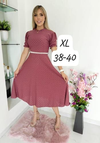 Vestido  largo color Rosa mauve talla Extragrande  estilo Circular