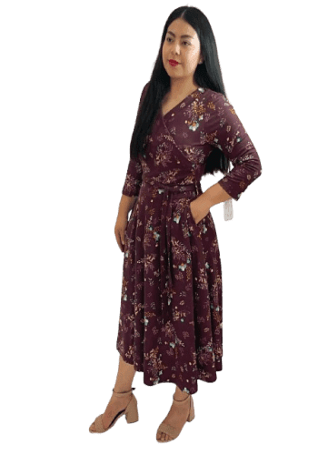 Vestido  largo color Morado talla Grande  estilo Semi  circular 