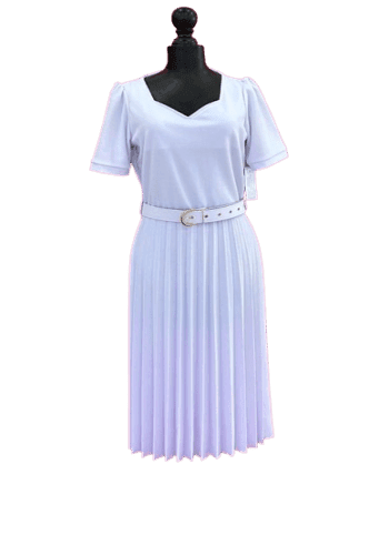 Vestido  largo color Blanco talla Chica  estilo Tableado