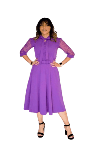 Vestido  largo color Morado talla Extragrande  estilo Línea A 