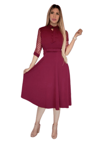 Vestido  largo color Vino talla Extragrande  estilo Circular