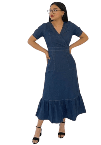 Vestido  largo color Estone talla Extragrande  estilo Campesino