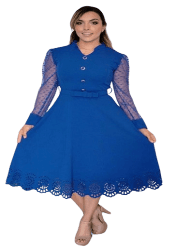 Vestido  largo color Azul rey talla Extragrande  estilo Circular