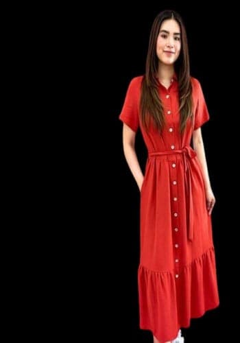 Vestido  largo color Shedron  talla Grande  estilo Campesino