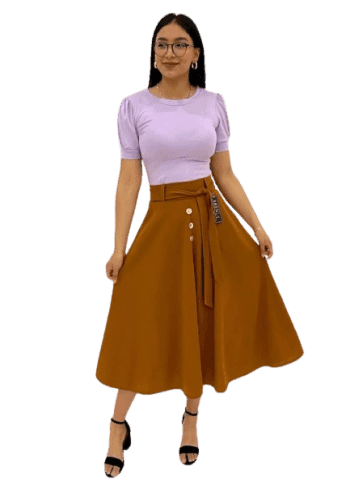 Falda larga color Cobre talla Extragrande  estilo Circular