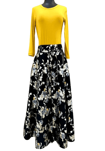 Falda larga color Negro talla Extragrande  estilo Circular