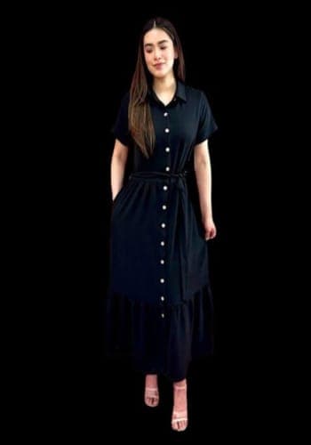 Vestido  largo color Negro talla Mediano estilo Campesino
