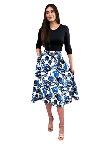 Falda larga color Azul rey talla Unitalla estilo Circular