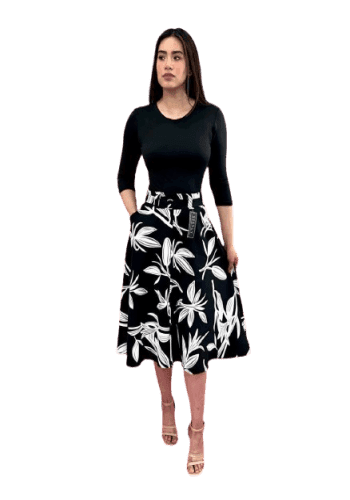 Falda larga color Negro talla Unitalla estilo Circular