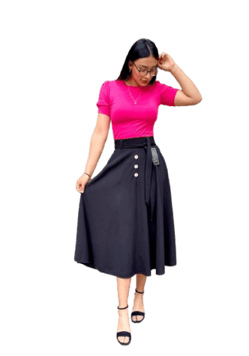 Falda larga color Negro talla Unitalla estilo Circular