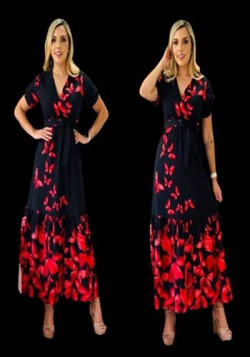 Vestido  largo color Negro talla Extragrande  estilo Campesino