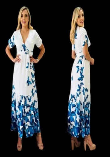 Vestido  largo color Blanco talla Extragrande  estilo Campesino