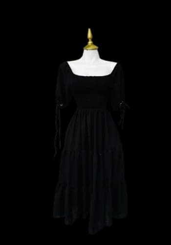 Vestido  largo color Negro talla Unitalla estilo Olanes 